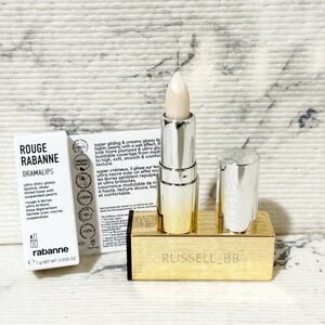 Rabanne Dramalips Glassy Pearly Lipstick #100 Sugar Baby (Pearly Icy Clear)